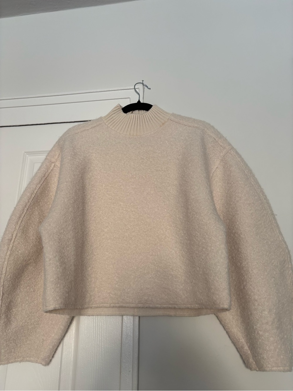 Zara Cream Turtleneck Cropped Sweater